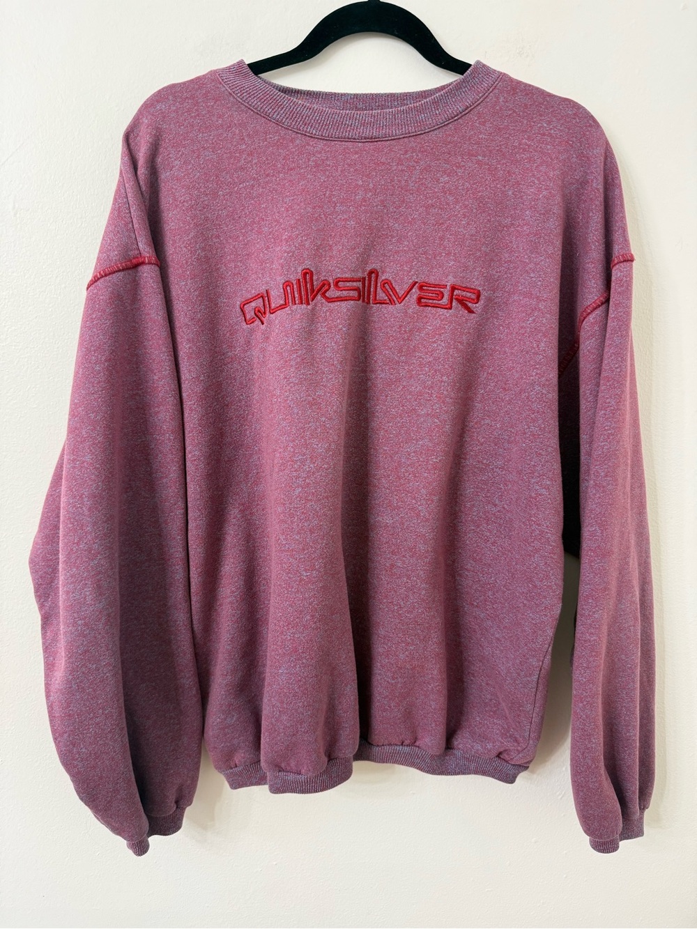{L} Quiksilver Heathered Red Crewneck Sweatshirt